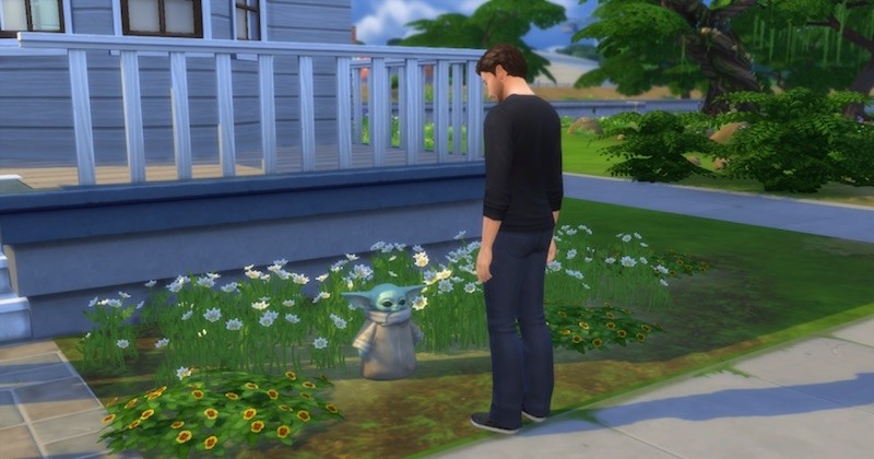 Le personnage de « Baby Yoda » intégré au jeu vidéo Les Sims 4