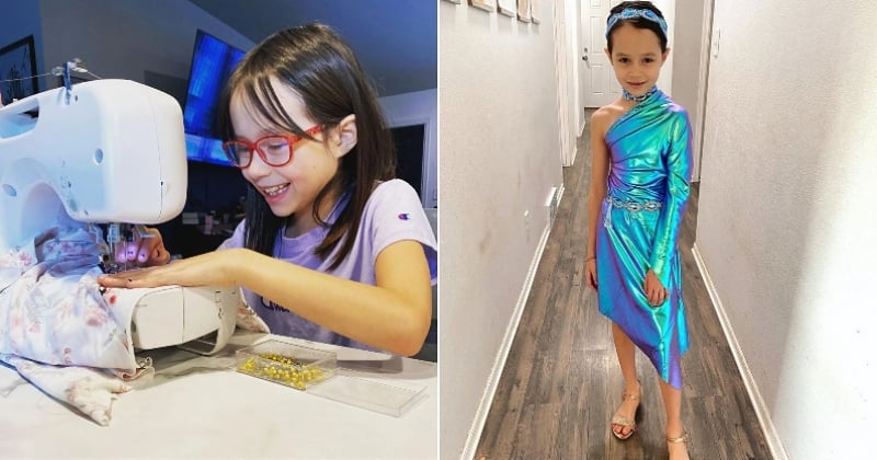 À seulement 9 ans, cette styliste en herbe crée ses propres robes et émerveille le monde entier
