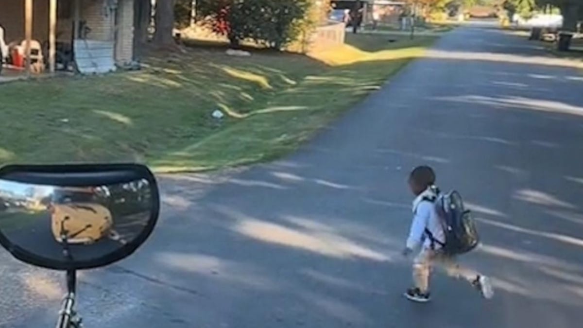 Cette vidéo d'un enfant de 5 ans faisant la course avec le bus scolaire pour rentrer chez lui fait fondre les internautes