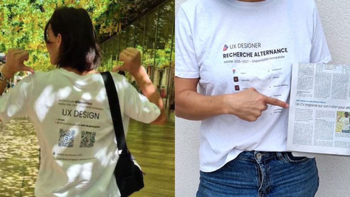 Elle imprime son CV sur son t-shirt