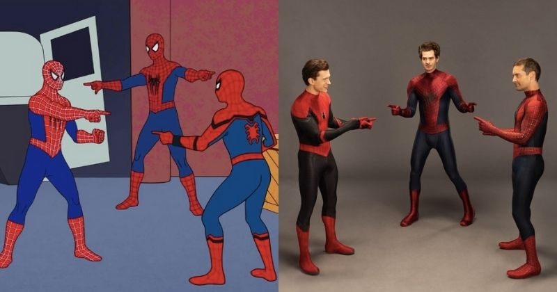 Tom Holland, Andrew Garfield et Tobey Maguire rejouent le célèbre mème des trois Spider-Man