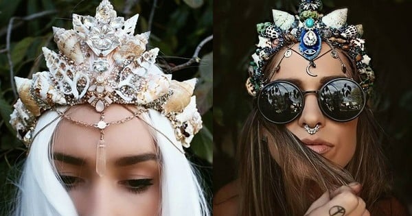 Une créatrice de talent réalise des couronnes de fleurs et de coquillages absolument fascinantes... Les photographies vont vous éblouir 
