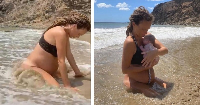 Cette maman a accouché de son bébé dans l'océan Pacifique et les photos sont à couper le souffle