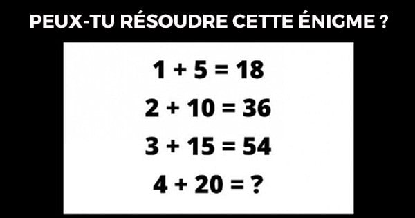 Serez-vous capable de trouver la réponse à cette énigme ?