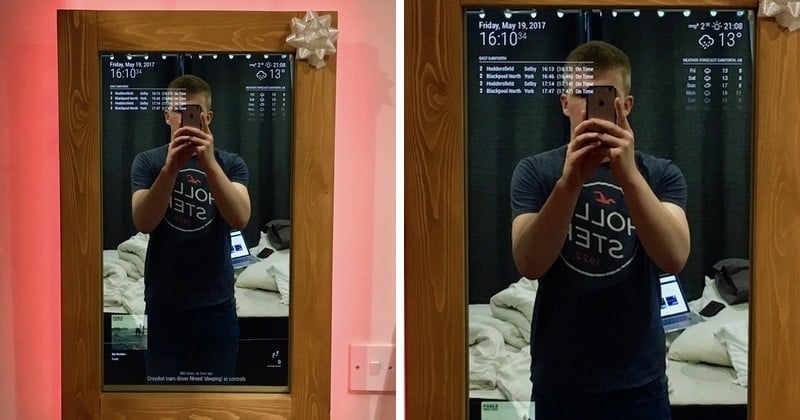 Pour que sa copine lâche son smartphone, cet homme a créé un miroir connecté !