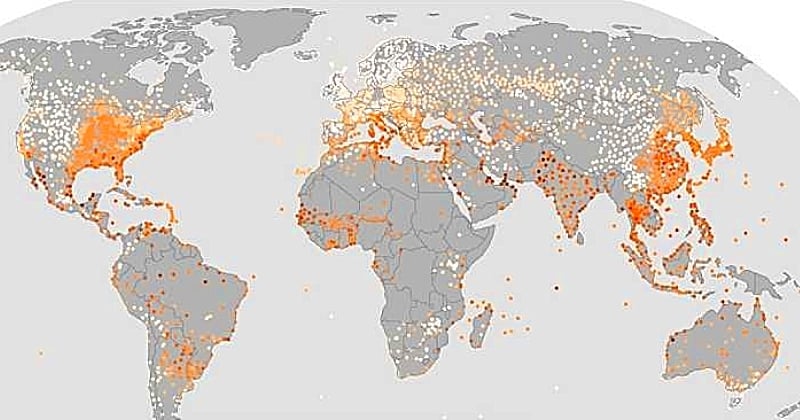 Cette carte montre les régions du monde qui deviendront inhabitables d'ici 2050, selon la NASA
