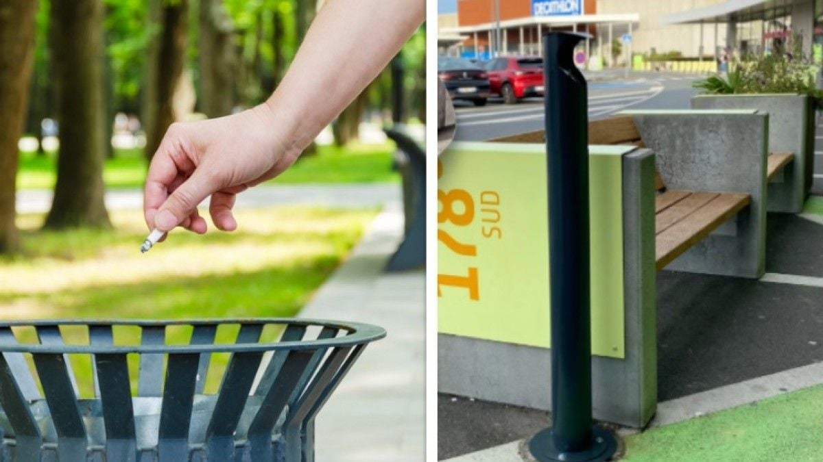 Dans ce centre commercial, les mégots de cigarette sont transformés en mobilier urbain