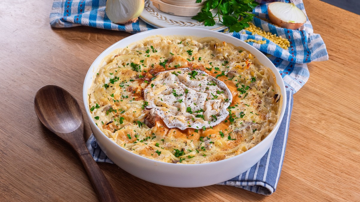 Gratin de coquillettes au Mont d'Or