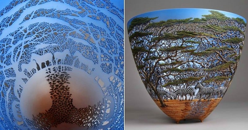 Cet artiste réalise des vases avec une minutie impressionnante