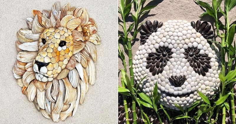 Cette artiste crée de sublimes visuels d'animaux avec des coquillages