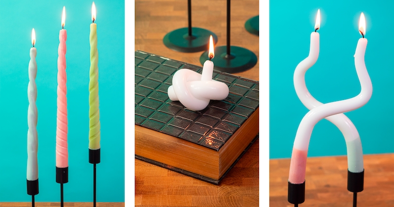 DIY : transformer de simples bougies en bougies noeud, torsadées ou abstraites, pour encore plus de style chez soi