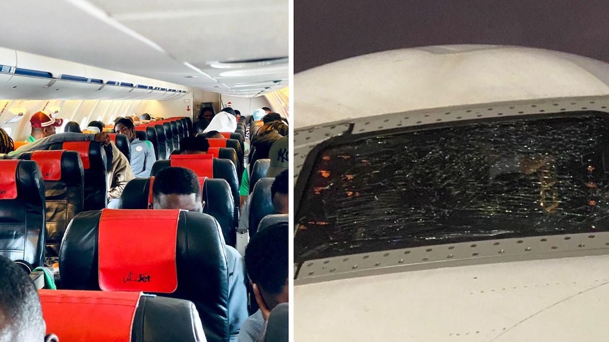 Le pare-brise de l'avion se fissure en plein vol, le pilote évite le drame pour l'équipe de football du Nigéria