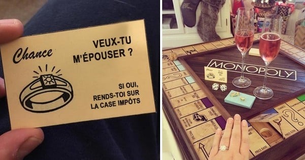 Il crée une nouvelle version du Monopoly personnalisée pour demander en mariage sa bien-aimée...  Trop mignon !