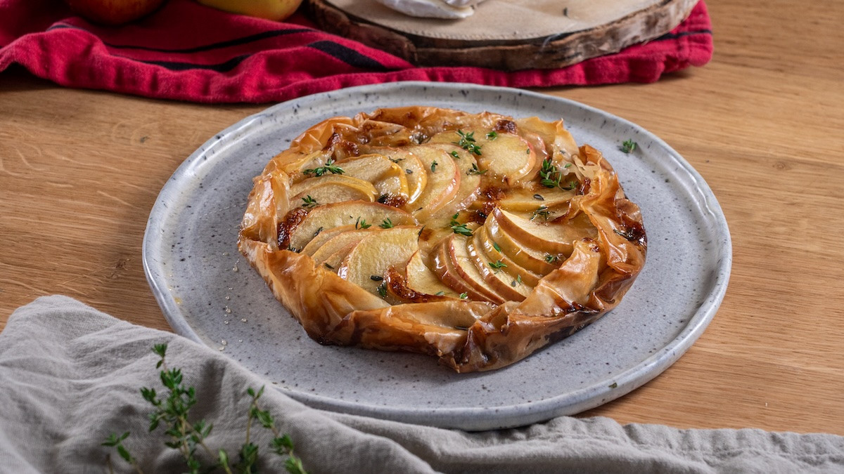 Tarte filo aux pommes et camembert