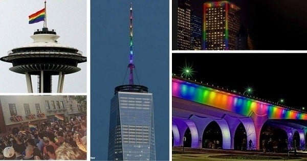 	Pour rendre hommage aux victimes de la tuerie d'Orlando, les monuments du monde se parent des couleurs LGBT