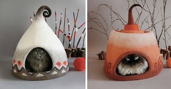 Découvrez ces maisons de chats extraordinaires réalisées à partir de simples pelotes de laine : c'est trop beau !