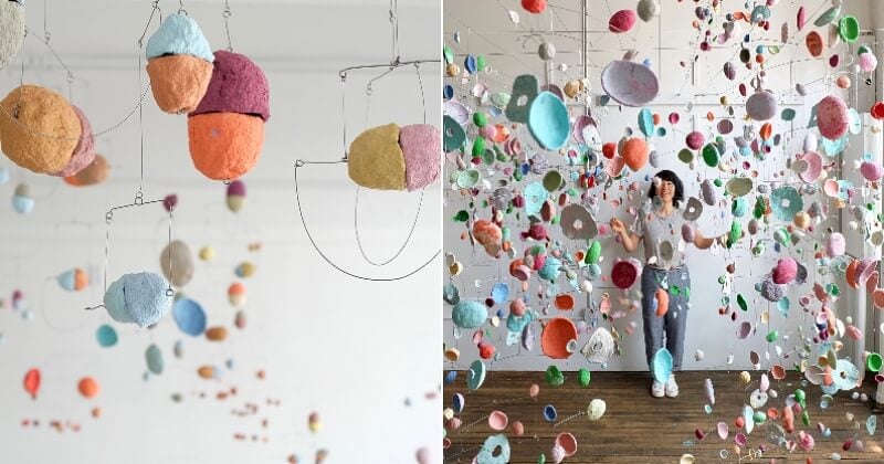 Cette artiste crée d'immenses mobiles colorés à couper le souffle