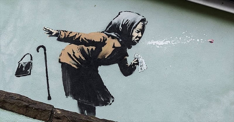 Banksy fait un clin d'œil au Covid-19 dans sa nouvelle œuvre à Bristol