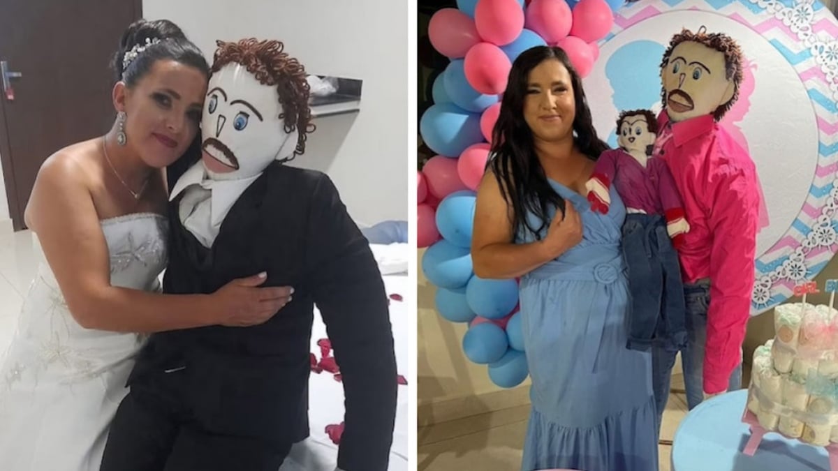 Cette femme, qui a épousé une poupée, organise une fête pour annoncer le sexe de leur deuxième enfant