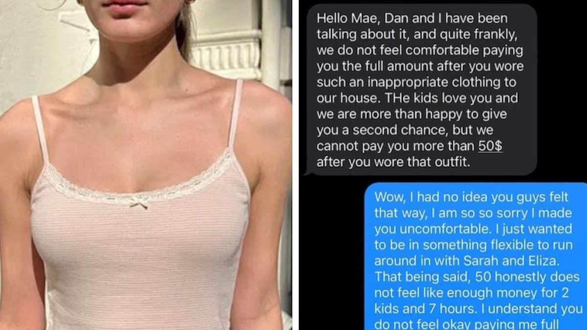 Une jeune fille portant un débardeur / capture d'écran montrant des messages 