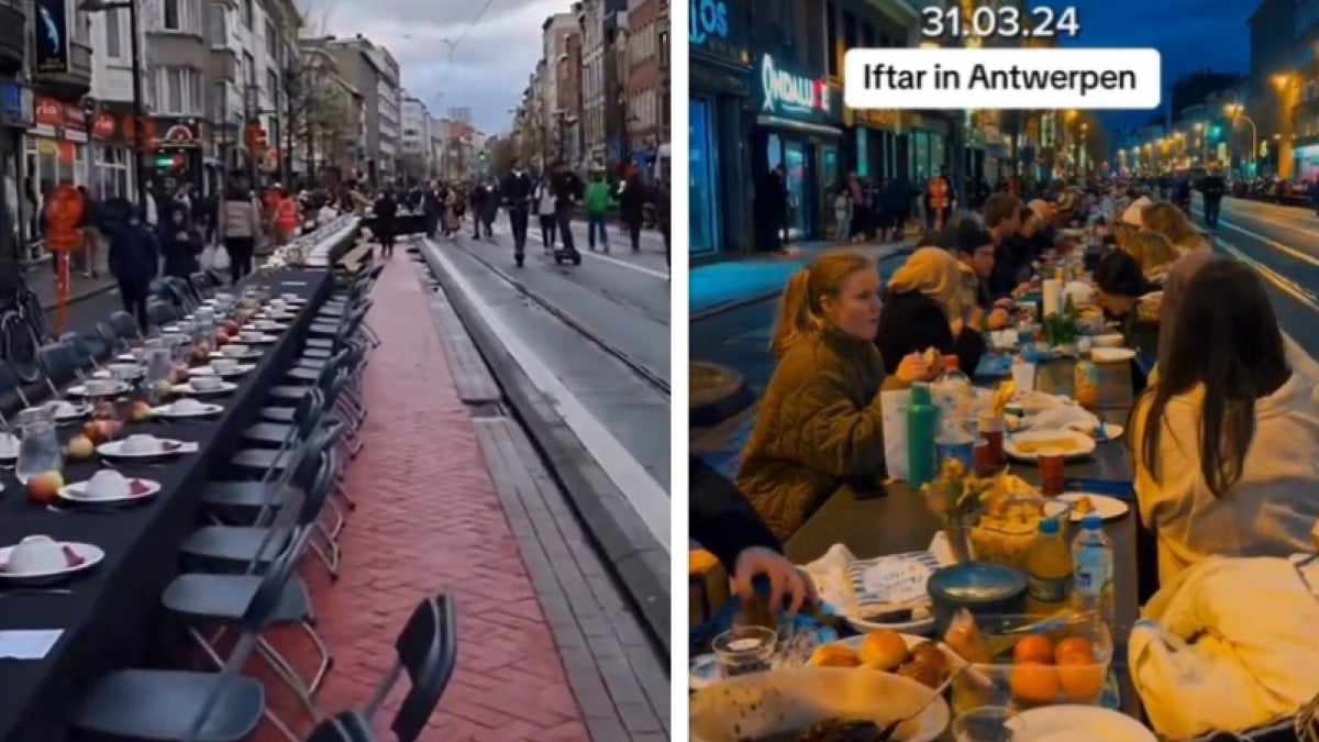 En Belgique, 7 000 personnes se réunissent sur une table de 2 km de long pour fêter Pâques et le Ramadan