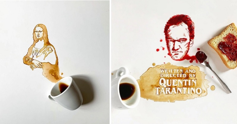 Cette artiste transforme les taches de café en oeuvres d'art