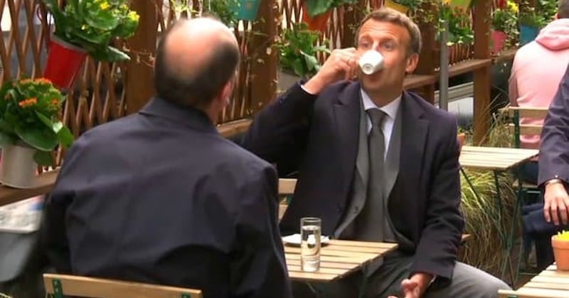 Pour célébrer la réouverture des bars et des restaurants, Emmanuel Macron et Jean Castex ont savouré un café en terrasse