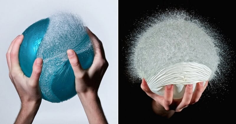 Ces photos arrêtent le temps au moment où des ballons remplis d'eau explosent et le résultat est grandiose