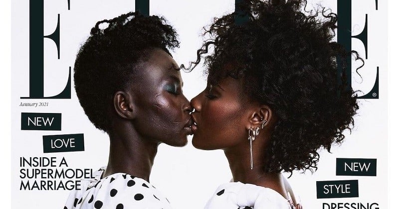 Pour répondre aux homophobes, un couple de femmes s'embrasse en couverture du magazine Elle UK