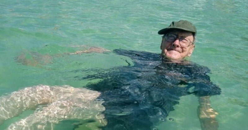 Pour célébrer son 93ème anniversaire, un homme se rend pour la première fois à la plage