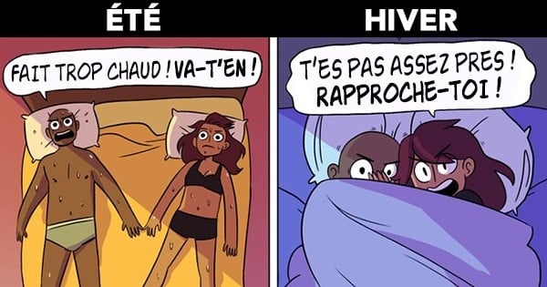 Hiver VS Été : Cette artiste illustre la vie en couple au fil des saisons et ça va forcément vous parler