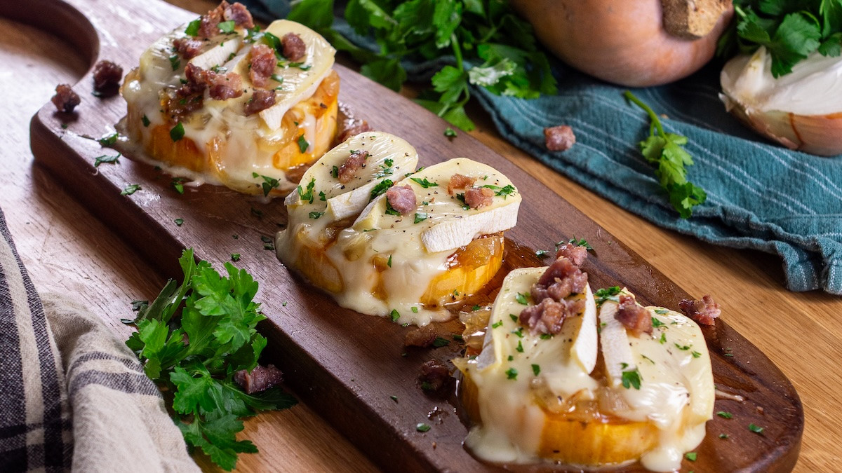 Toast de butternut façon tartiflette