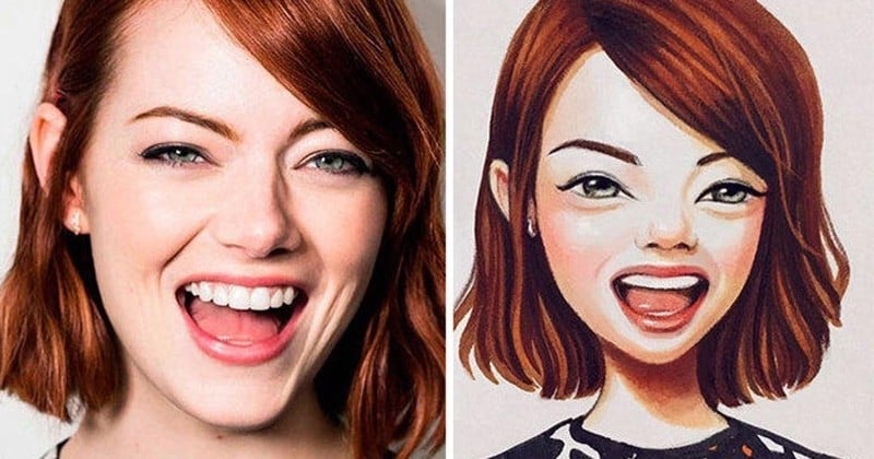 Emma Stone, Hermione Granger, Beyoncé, Rihanna... : cette illustratrice réalise les portraits de stars en personnages de dessins animés, et le résultat est visuellement top !