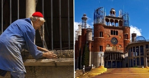 Sans l'aide de personne, il a passé 55 ans à construire une cathédrale avec les moyens du bord... Impressionnant !