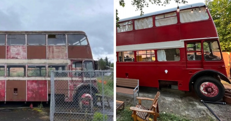 Ce bus à impériale datant des années 50 entièrement rénové est à couper le souffle 