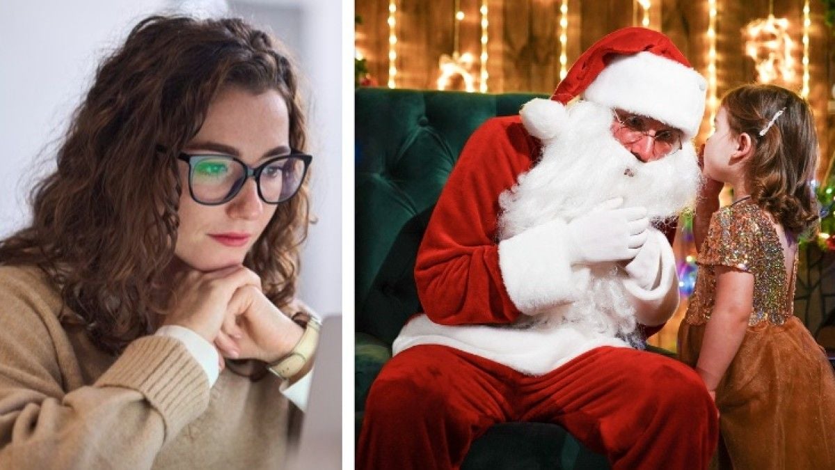 Une jeune femme / Un Père Noël et un enfant