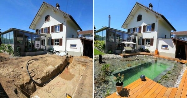 Cette famille s'est offert une piscine pour trois fois rien... Découvrez comment, le résultat est bluffant