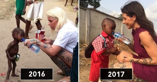 Un an après avoir ému le monde en apparaissant famélique sur cette photo, le petit Hope a repris du poil de la bête et va maintenant à l'école comme tous les enfants !