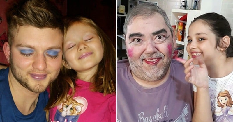 18 papas qui ont accepté de se faire coiffer/maquiller par leur fille, et qui n'auraient peut-être pas dû
