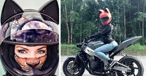 Le casque moto avec des oreilles de chat, vous en rêviez ? C'est désormais une réalité