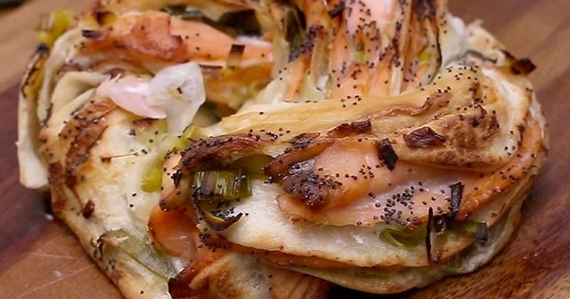 La tresse au saumon, mascarpone et poireau, un dîner gourmand simple et rapide à faire