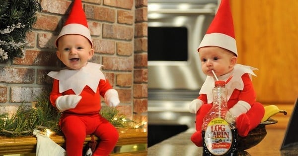 Un papa transforme son enfant en petit elfe du Père Noël et les photographies sont absolument adorables !