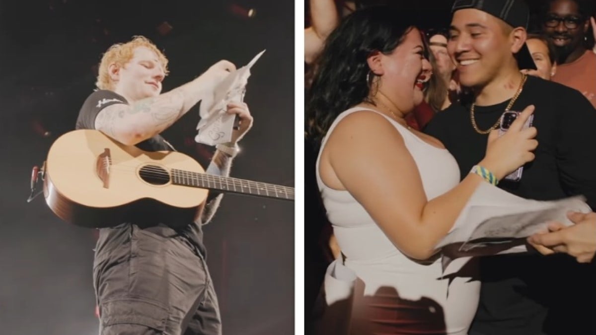 En plein concert, Ed Sheeran réalise le rêve d'un couple de spectateurs, la vidéo émeut les internautes