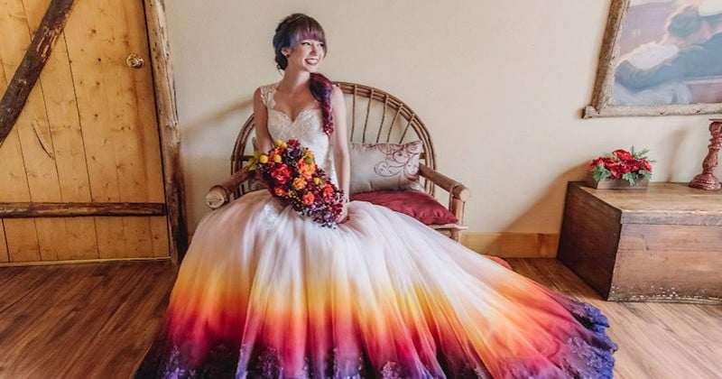 Les robes de mariée toutes en couleurs de cette artiste américaine sont sublimes	