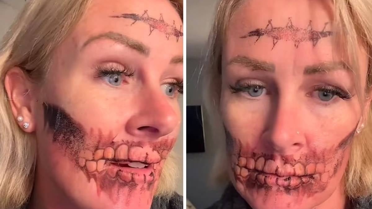 Elle applique un tatouage éphémère sur son visage pour Halloween et découvre avec stupeur... qu'il est impossible à retirer