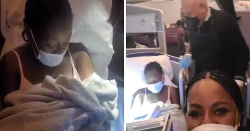 Une femme enceinte a donné naissance à un petit garçon à bord d'un avion