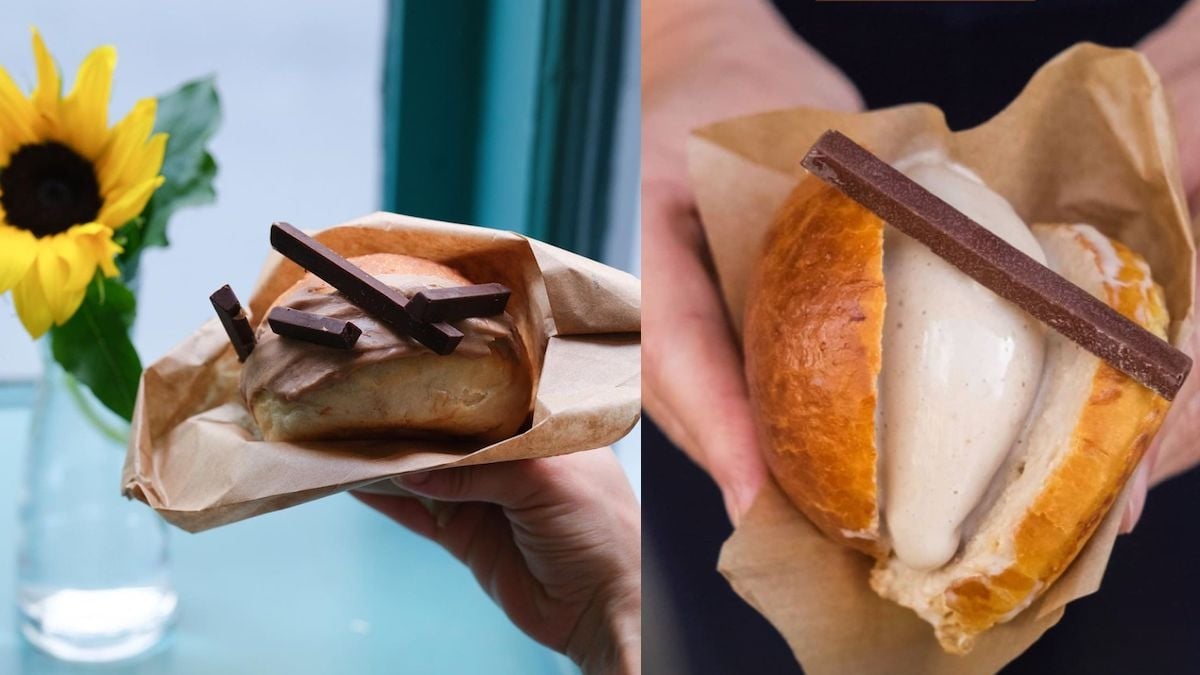 Une glace au pain au chocolat servie dans une brioche moelleuse ? On veut absolument goûter cette gourmandise !