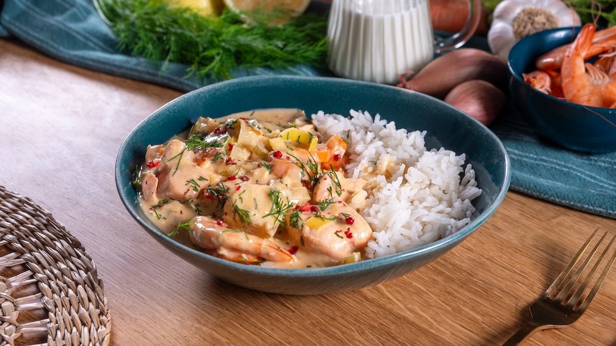 Ce mijoté de poissons et crustacés à la crème va mettre tout le monde d'accord pour les fêtes !