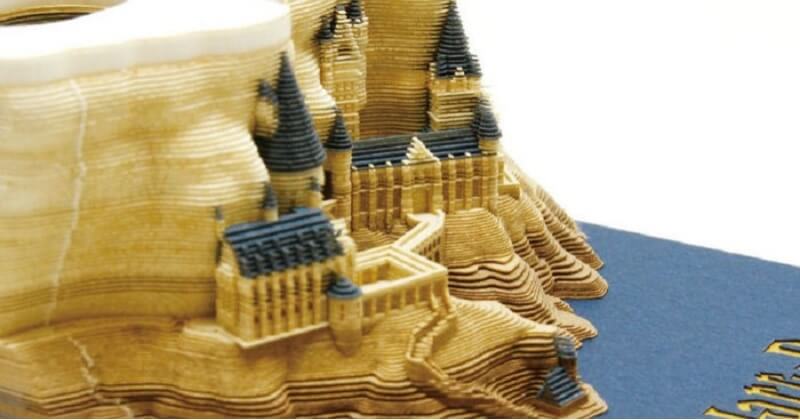 Ce bloc-notes Harry Potter dévoile le château de Poudlard en 3D après son utilisation