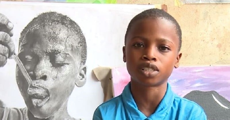Avec ses portraits bourrés de réalisme, ce garçon nigérian de 11 ans subjugue le monde entier